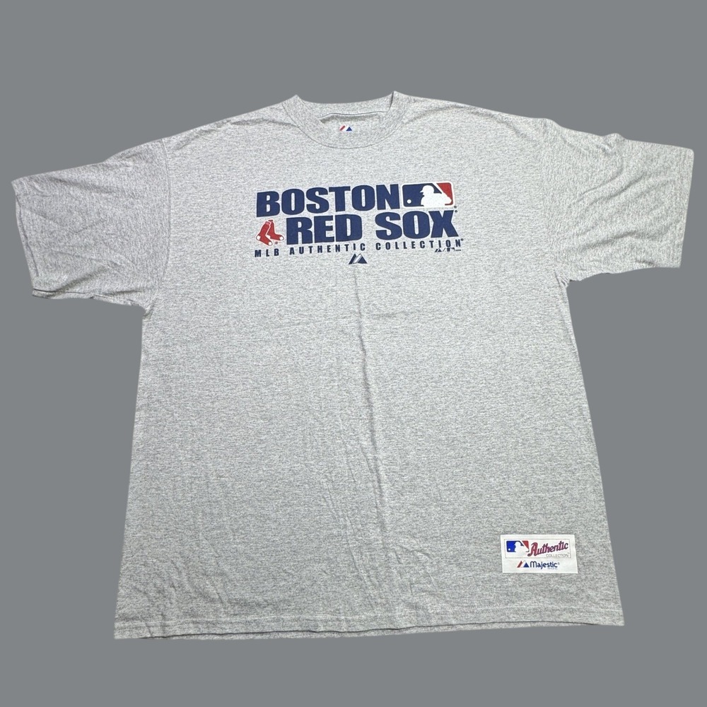 Boston Red Sox Majestic T Shirt Mens 2XL Gray MLB Authentic Collection New